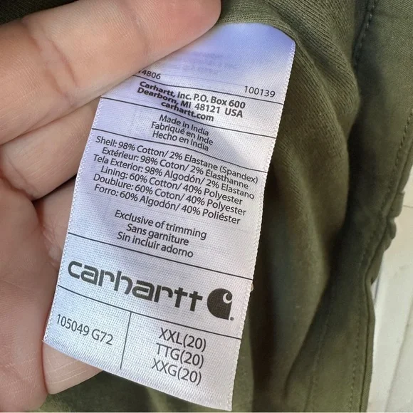 Women Carhartt Loose Fit Midweight Twill Long-Sleeve Jersey-Lined Shirt … - Picture 9 of 10